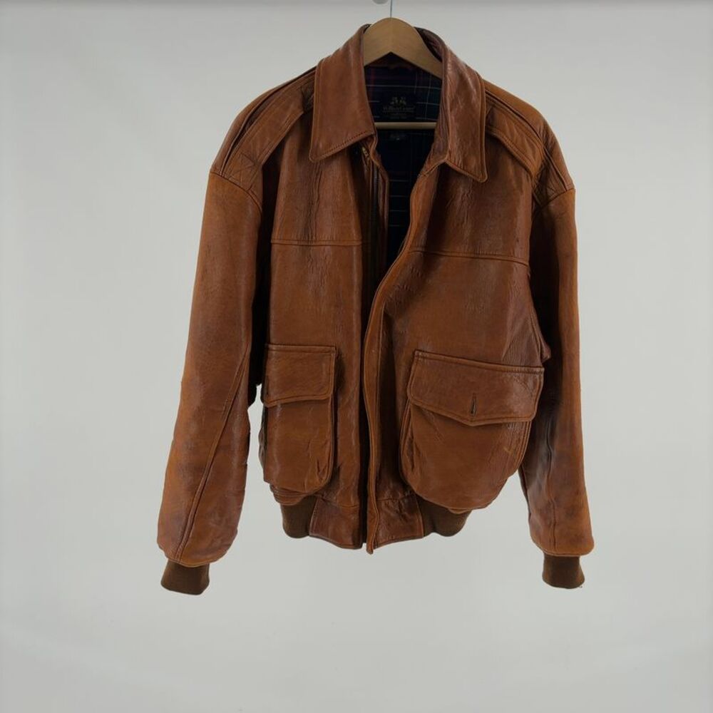 Willis&Geiger Brown Leather Bomber Jacket